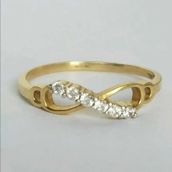 New 10k Solid Gold Infinity Promise Band Ring - Picture 3 of 5